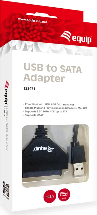 Equip Adapter USB-A 3.0 [Stecker] auf SATA 6Gb/s [Buchse]