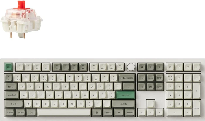 Keychron Q6 Max, Shell White, LEDs RGB, hot-swap, Gateron Jupiter RED, USB/Bluetooth, US