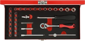 Gedore red R49004033 Steckschlüsselsatz inkl. Werkzeugbox, 32-tlg.