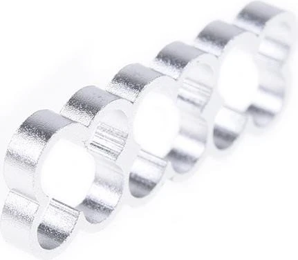 Alphacool Eiskamm Alu X12 Kabelkamm 4mm, silber, 4er-Pack