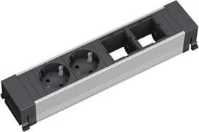 Bachmann Slide/Conference/Top Frame, 2-fach, Steckdoseneinheit, 2x Custom, 2x Schuko