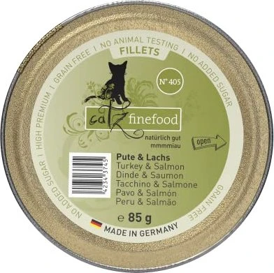 Catz finefood N°, 405 Pute, Huhn & Lachs in Jelly, 1.02kg (12x 85g)