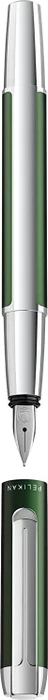 Pelikan Pura P40 waldgrün/silber, rechte Hand, mittel, Geschenkbox