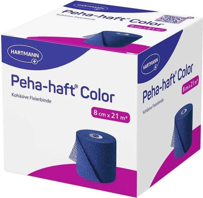 Hartmann Peha-haft Color Fixierbinde latexfrei blau, 8cm x 20m, 1 Stück