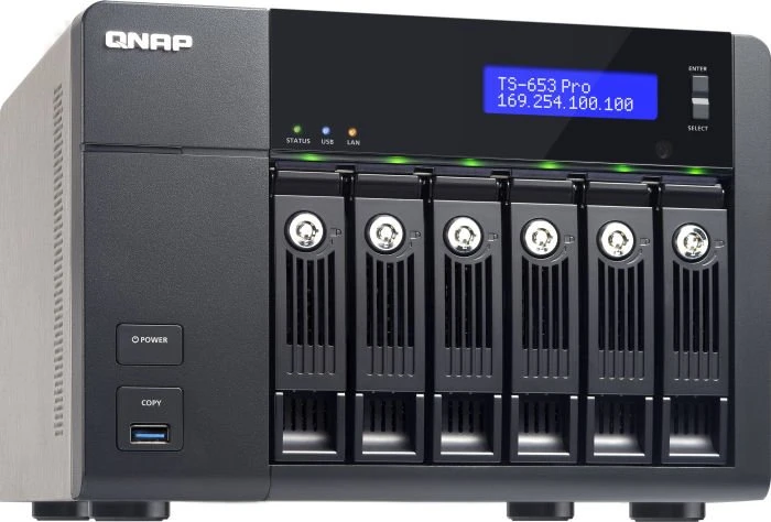 QNAP Turbo Station TS-653 Pro, 2GB RAM, 4x RJ-45 1000Base-T, 3x USB-A 3.0