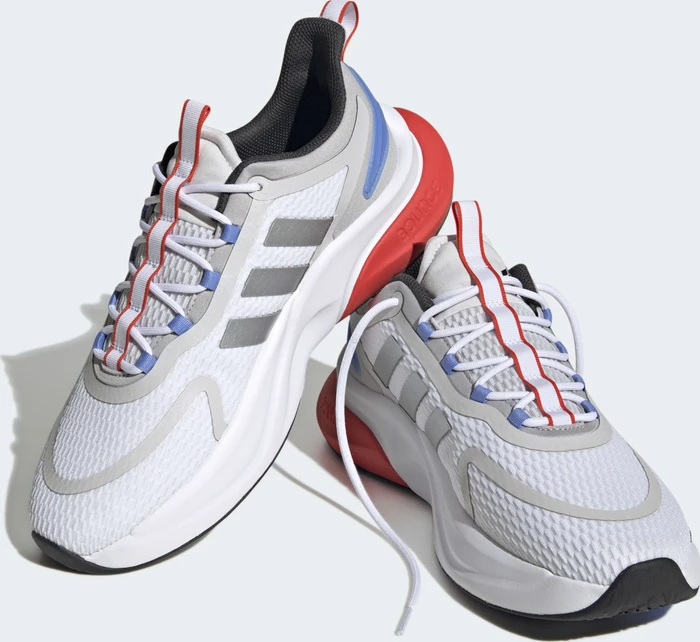adidas Alphabounce+ Sustainable Bounce cloud white/silver metallic/blue fusion (Herren)
