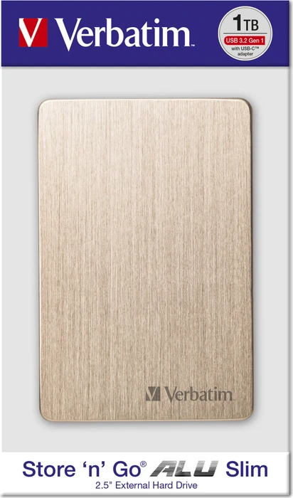 Verbatim Store 'n' Go ALU Slim, gold, 1TB, USB 3.0 Micro-B