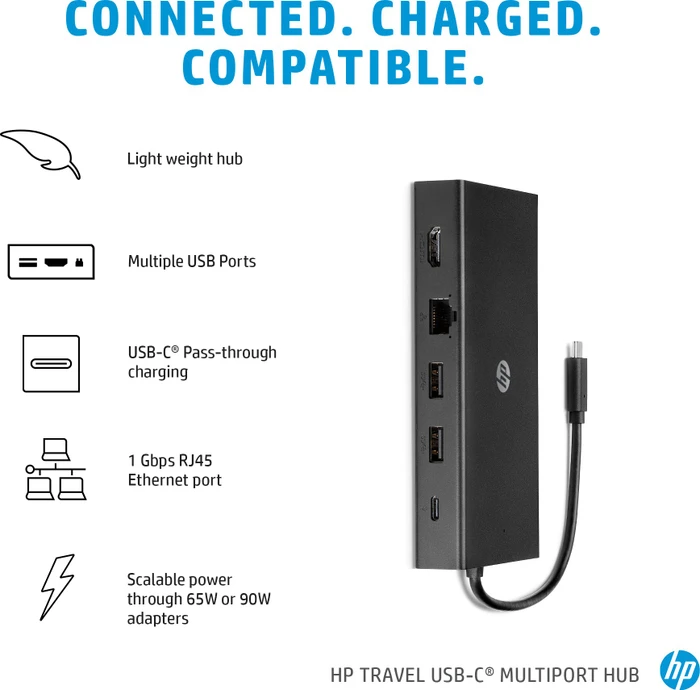 HP USB-C-Reisehub mit mehreren Anschlüssen, USB-C 3.0 [Stecker]