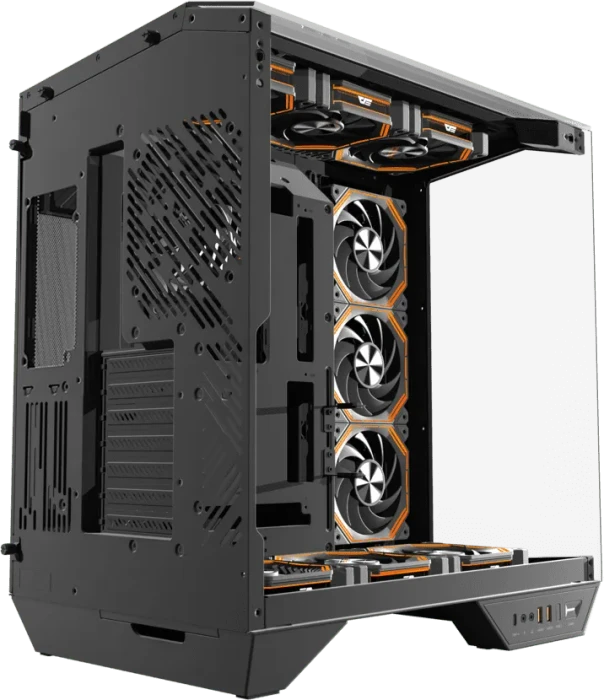 DarkFlash DY470 Shadow Black, inkl. 4x Lüfter, inkl. GPU-Halterung, Glasfenster