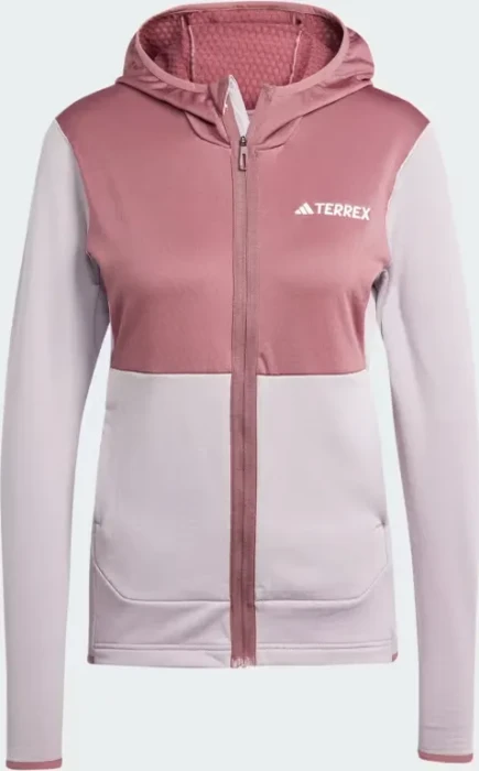 adidas Terrex Xperior Light Fleece Hooded Jacke preloved fig/burgundy (Damen)