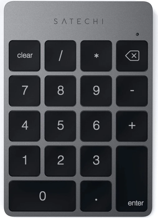 Satechi Aluminum Slim Wireless Keypad (USB-C), Space Gray, Bluetooth