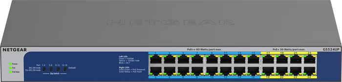 Netgear GS500 Desktop Gigabit Switch, 24x RJ-45, 480W PoE++