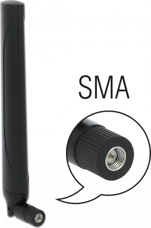 DeLOCK 5G/LTE Antenne, 2.1GHz/900MHz, 2.93dBi, SMA, omnidirektional, schwarz