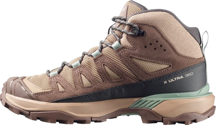 Salomon X Ultra 360 Leather Mid GTX desert tan/iron/green milieu (Damen)