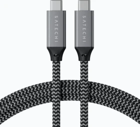 Satechi USB4 Kabel, 40Gb/s, 100W PD, USB-C Stecker auf USB-C Stecker, Space Grey, 80cm (ST-U4C80M)