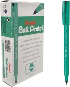 Pentel Ball Fine Point R50 0.4mm schwarz Tintenroller (Mine), 12er-Pack