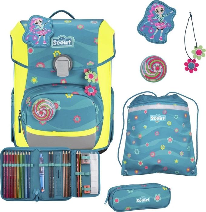 Scout Neo DIN Little Flowers Schultaschen-Set, 4-tlg.