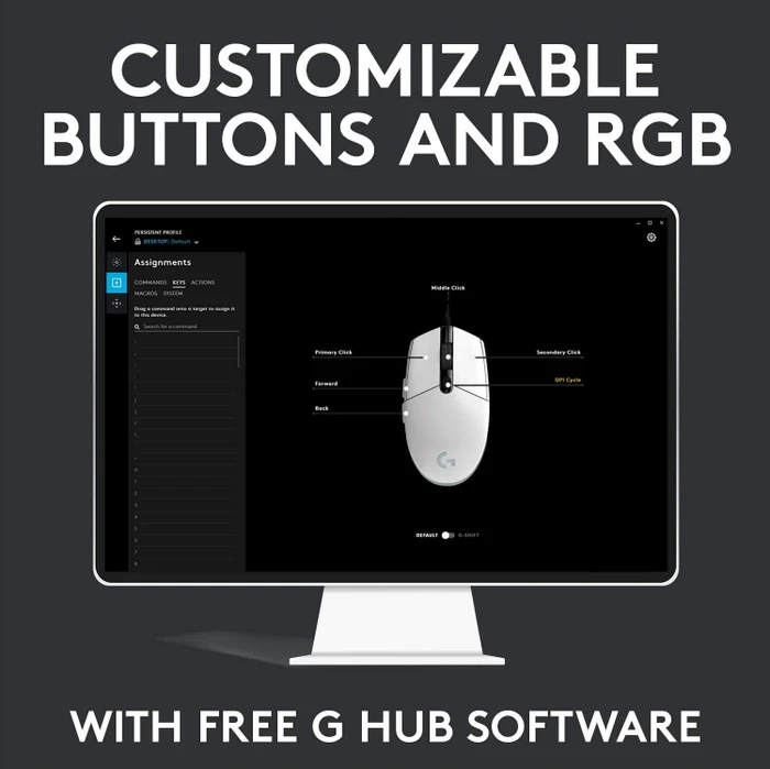 Logitech G203/G102 Lightsync weiß, USB