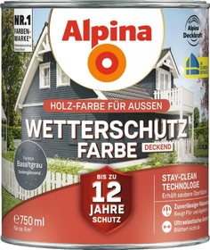 Alpina Farben Wetterschutz-Farbe deckend außen basaltgrau, 750ml