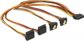 DeLOCK 15-Pin SATA Strom Stecker auf 4x 15-Pin SATA Strom Buchse, Adapterkabel, 4x gewinkelt, 30cm (60154)