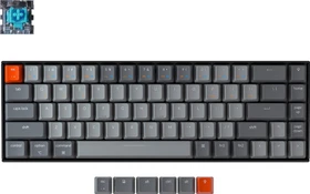Keychron K6, 65%, LEDs RGB, schwarz/grau, LK Optic BLUE, USB/Bluetooth, US