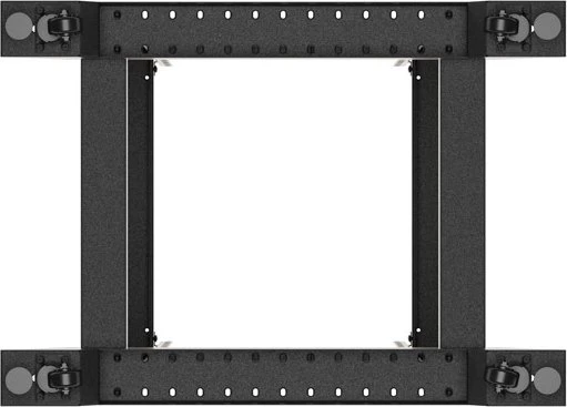 Lanberg Open Rack Series 19" Open Frame Rack 27HE, 4-Pfosten, mit Rollen, Flat Pack, tiefenverstellbar, 430-590mm, RAL 9004, 800mm tief