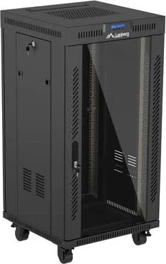 Lanberg 19" Rackschrank 22HE, LCD, freistehend, Flat Pack, V2, Glastür, IP20, RAL 9004, 800mm tief