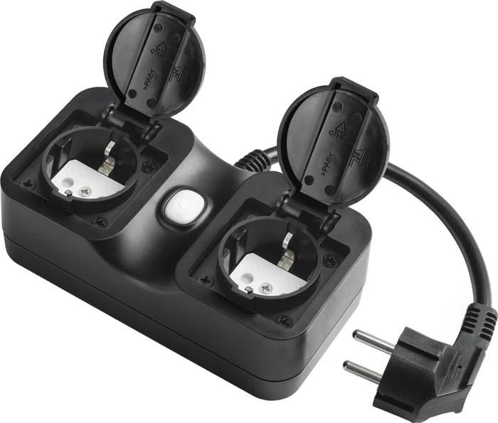 Edimax WLAN-Outdoor-Steckdose 2-fach schwarz, Smart-Steckdose