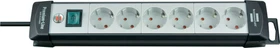 Brennenstuhl Premium-Line mit Schalter, 6-fach, 5m, schwarz/grau