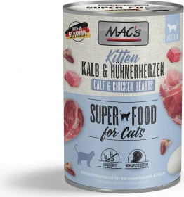 MAC's Cat Kitten, Kalb und Hühnerherzen, 4.80kg (12x 400g)