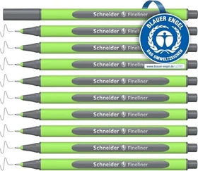 Schneider Line-Up Tintenroller (Mine) space grey/grün, 10er-Pack