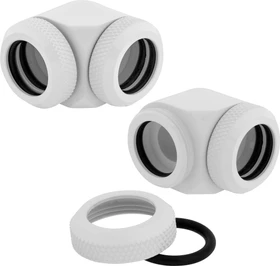 Corsair Hydro X Series XF Hardline, OD Fitting 90° 14mm, weiß, 2er-Pack