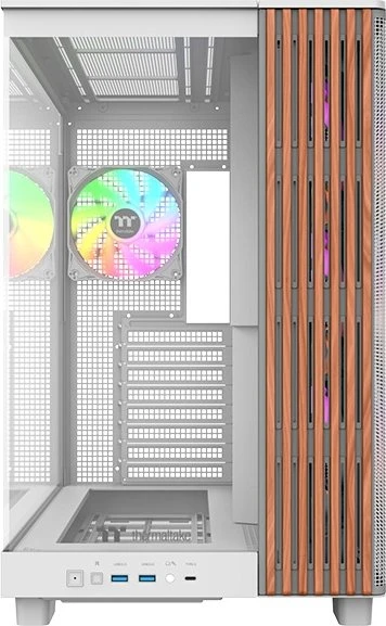 Thermaltake View 380 XL WS ARGB Snow, weiß/braun, Glasfenster