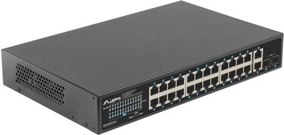 Lanberg RSGE Rackmount Gigabit Switch, 24x RJ-45, 2x RJ-45/SFP, 250W PoE+