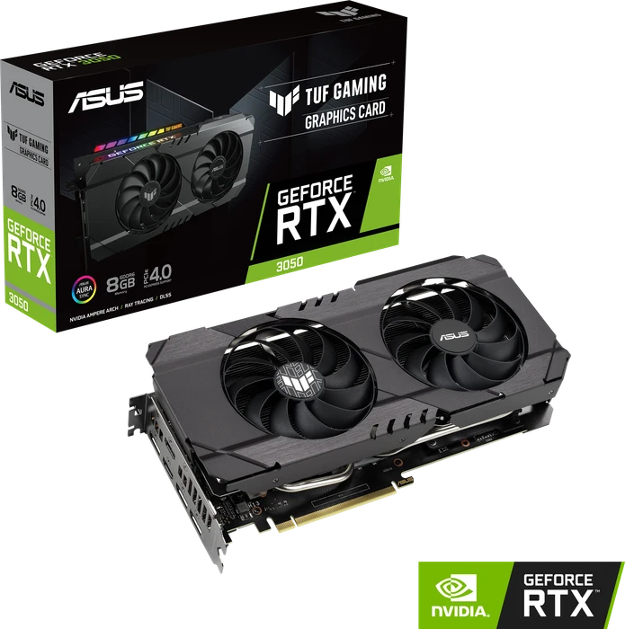 ASUS TUF Gaming GeForce RTX 3050, TUF-RTX3050-8G-GAMING, 8GB GDDR6, 2x HDMI, 3x DP
