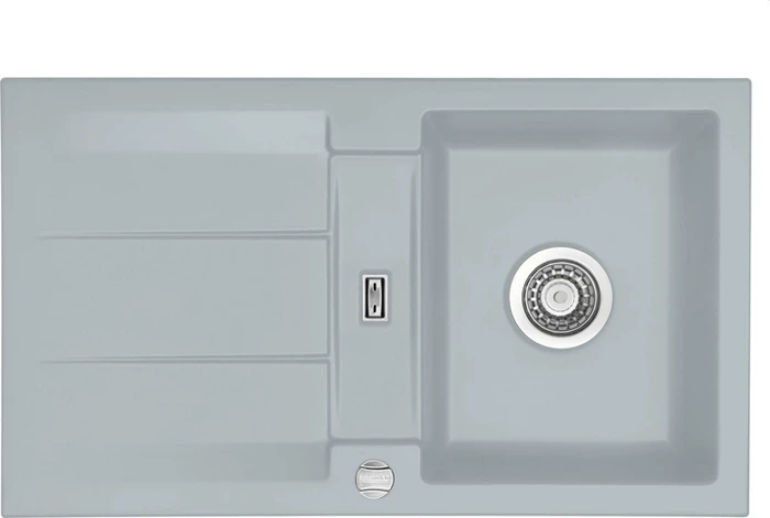 systemceram Genea 87 Einbau Becken reversibel mit Ablauffernbedienung titan