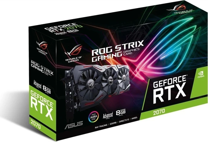 ASUS ROG Strix GeForce RTX 2070 Advanced, ROG-STRIX-RTX2070-A8G-GAMING, 8GB GDDR6, 2x HDMI, USB-C, 2x DP