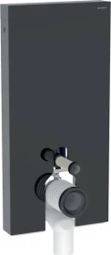 Geberit Monolith Plus Sanitärmodul für Stand-WC, 101cm, Glas schwarz/Aluminium schwarzchrom