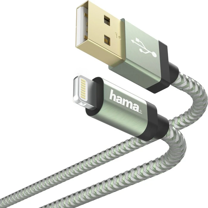 Hama Lade-/Datenkabel Reflective Lightning/USB-A 1.5m grün