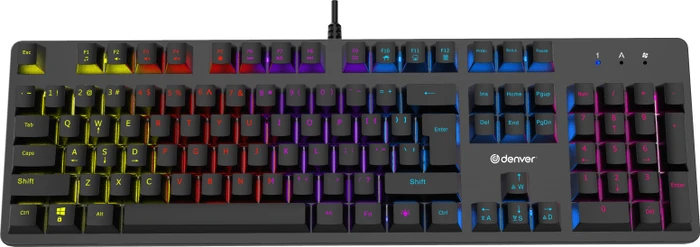 Denver GKK-330DE Mechanical Gaming Keyboard, LEDs RGB, USB, DE
