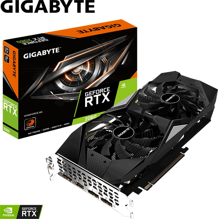 GIGABYTE GeForce RTX 2060 Windforce 6G (Rev. 2.0), 6GB GDDR6, HDMI, 3x DP