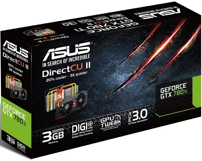 ASUS GeForce GTX 780 Ti DirectCU II, GTX780TI-DC2-3GD5, 3GB GDDR5, 2x DVI, HDMI, DP