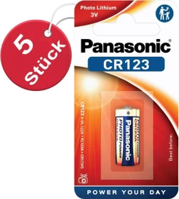 Panasonic Photo CR123A (CR123/CR17345), 5er-Pack