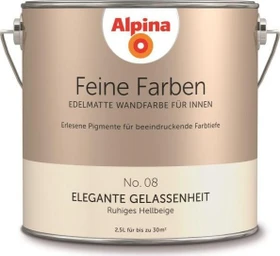 Alpina Farben Feine Farben No. 08 Elegante Gelassenheit innen ruhiges hellbeige edelmatt weiß, 2.5l