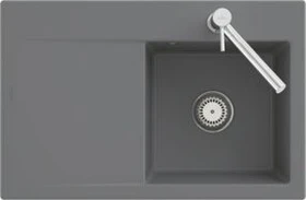 Villeroy & Boch Subway Style 45 Flat flächenbündig Becken links mit Ablauffernbedienung graphite
