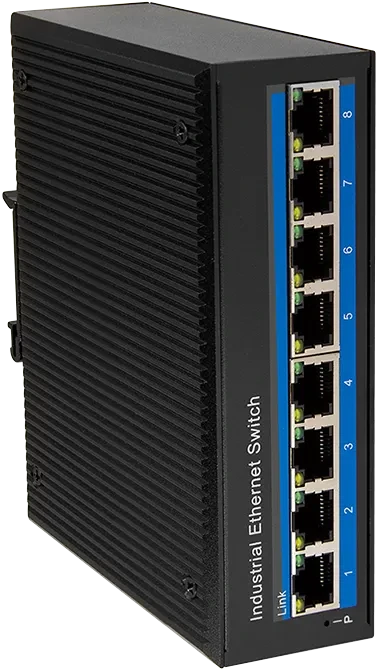 LogiLink NS200 Industrial Railmount Switch, 8x RJ-45, PoE+