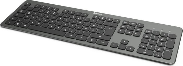 Hama KW-700 Wireless Slim-Design Tastatur, anthrazit/schwarz, USB, DE
