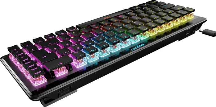 Roccat Vulcan II Mini Air, LEDs RGB, schwarz, TITAN II OPTICAL RED, USB/Bluetooth, DE