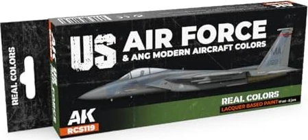 AK-Interactive 2nd Gen Real Colors US Air Force & ANG Modern Aircraft Colors Farbset, 8-tlg.