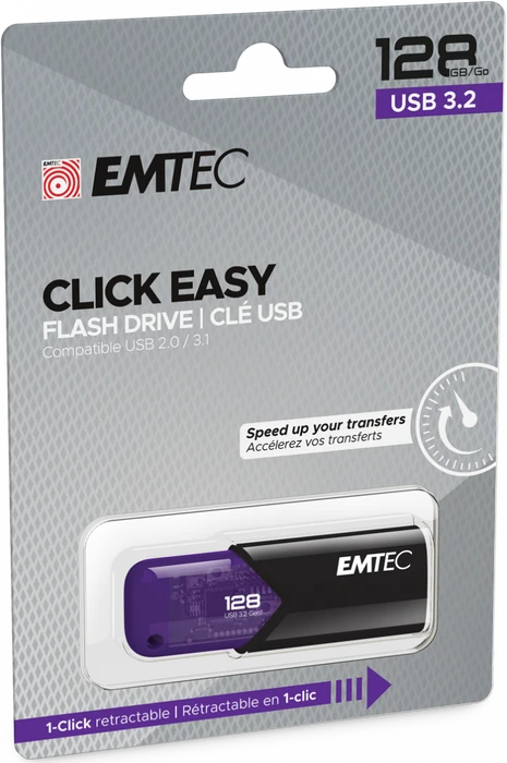 Emtec B110 Click Easy 3.2 128GB violett, USB-A, USB 3.2 Gen 1×1
